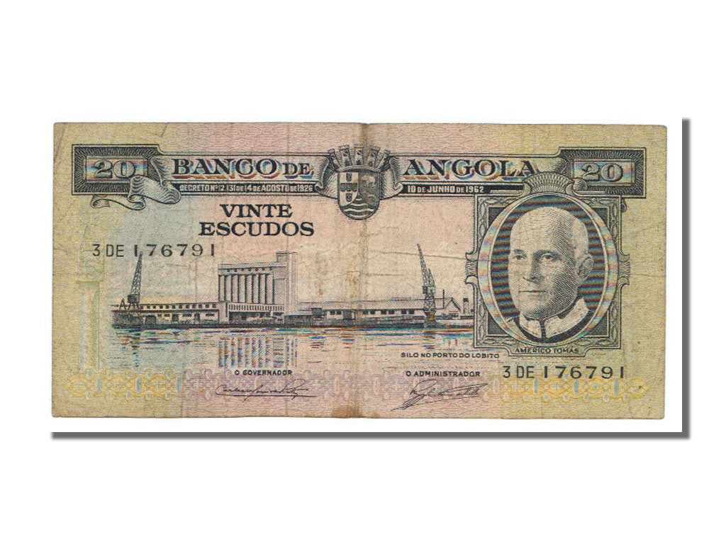 Banknote, Angola, 20 Escudos, 1962, 1962-06-10, EF(40-45)