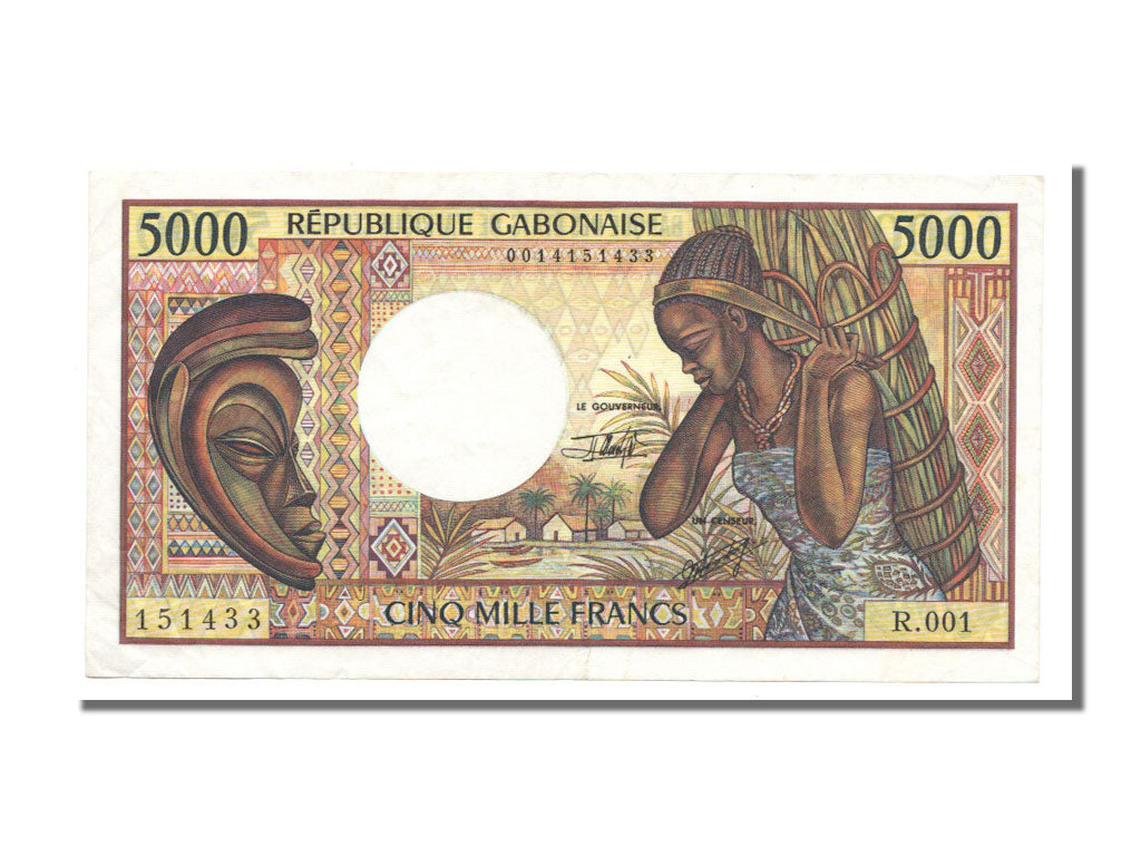 Gabon, 5000 Francs, KM #6b, UNC(60-62), R.001 151433