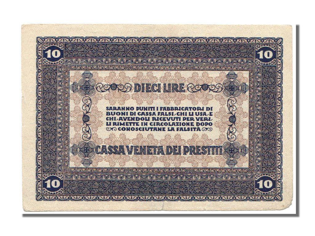 Italy, 10 Lire, 1918, KM #M6, 1918-01-02, EF(40-45), G72