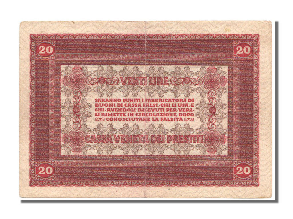 Banknote, Italy, 20 Lire, 1918, 1918-01-02, AU(55-58)