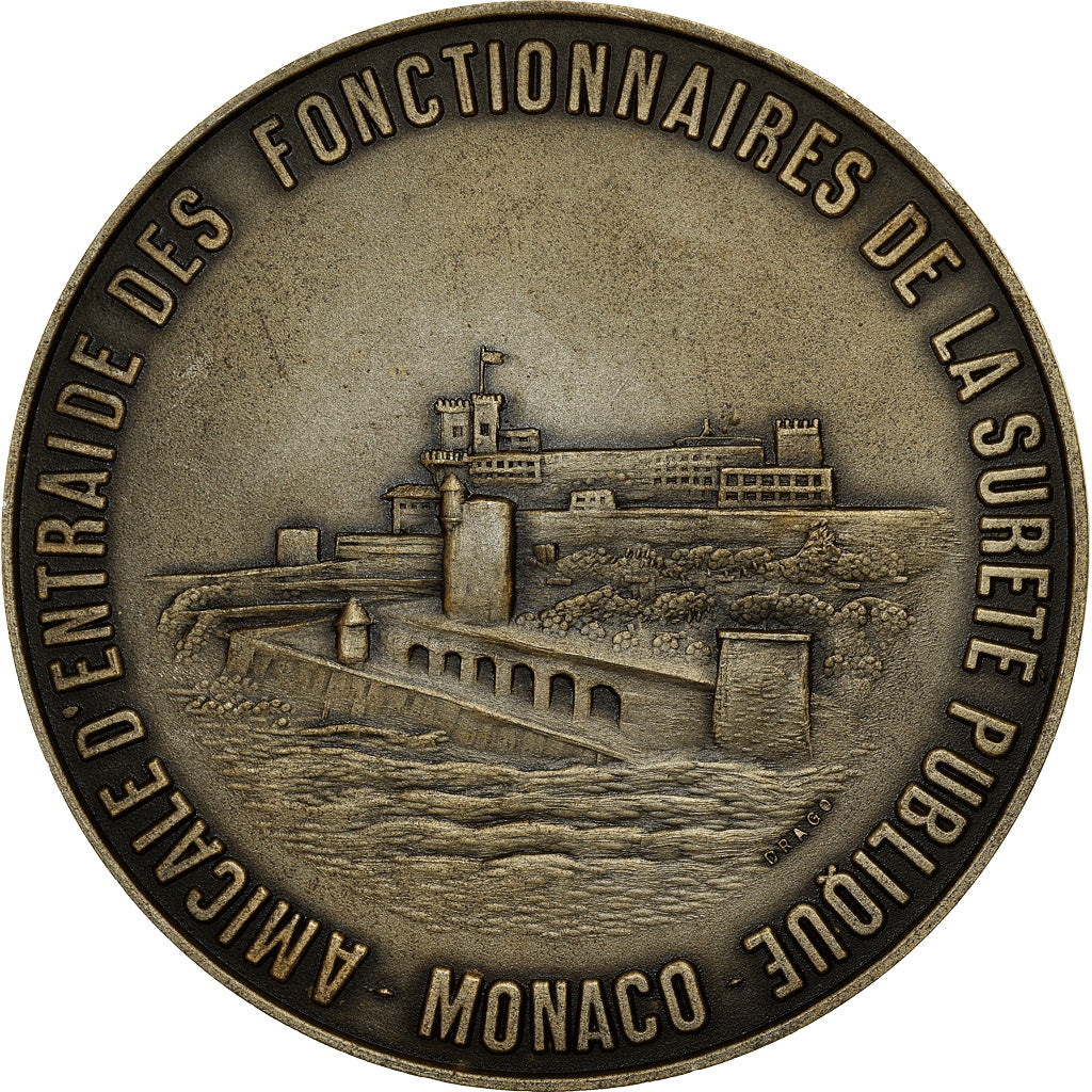 Monaco, Médaille, Fonctionnaires de la Police d'Etat, Drago, SUP, Silvered