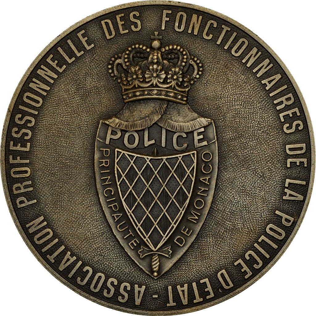 Monaco, Médaille, Fonctionnaires de la Police d'Etat, Drago, SUP, Silvered