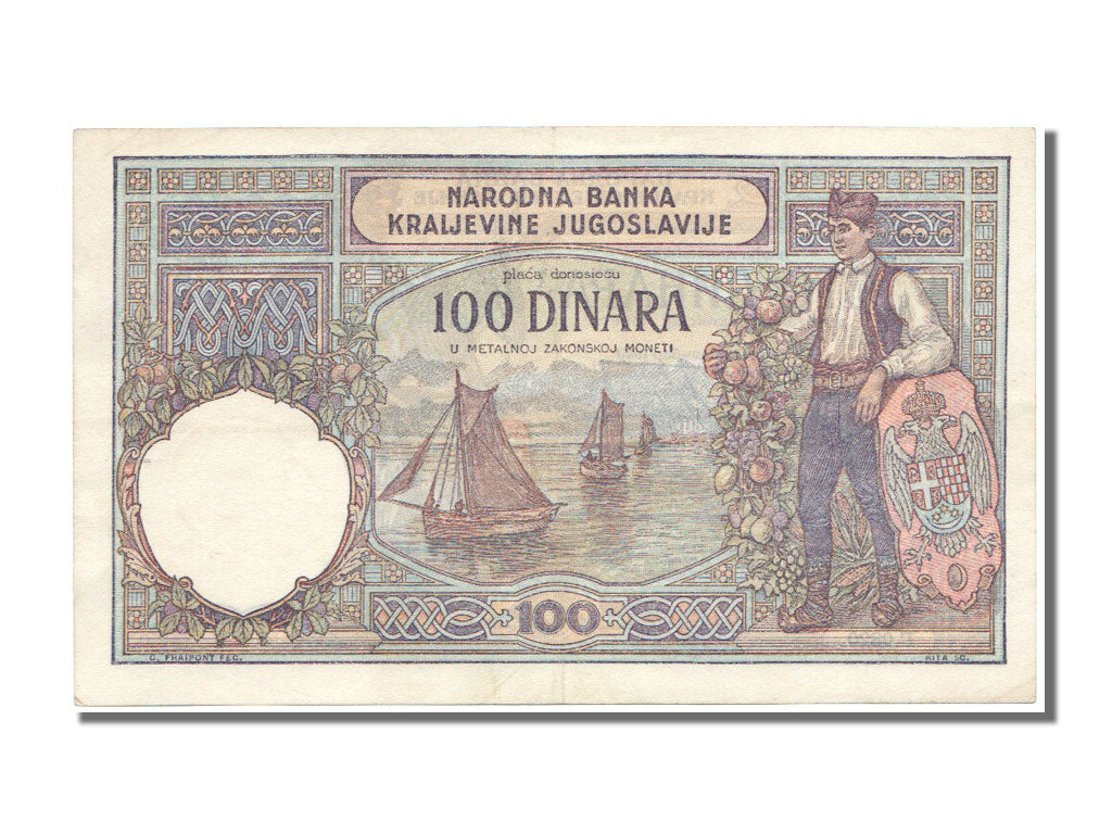 Yugoslavia, 100 Dinara, 1929, KM #27b, 1929-12-01, AU(55-58), T.0820800