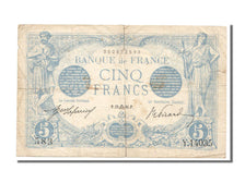 Banknote, France, 5 Francs, 5 F 1912-1917 ''Bleu'', 1916, 1916-09-22, VF(30-35)