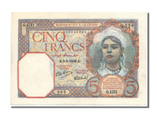 Algeria, 5 Francs, 1940, KM #77a, 1940-09-03, UNC(60-62), O4781