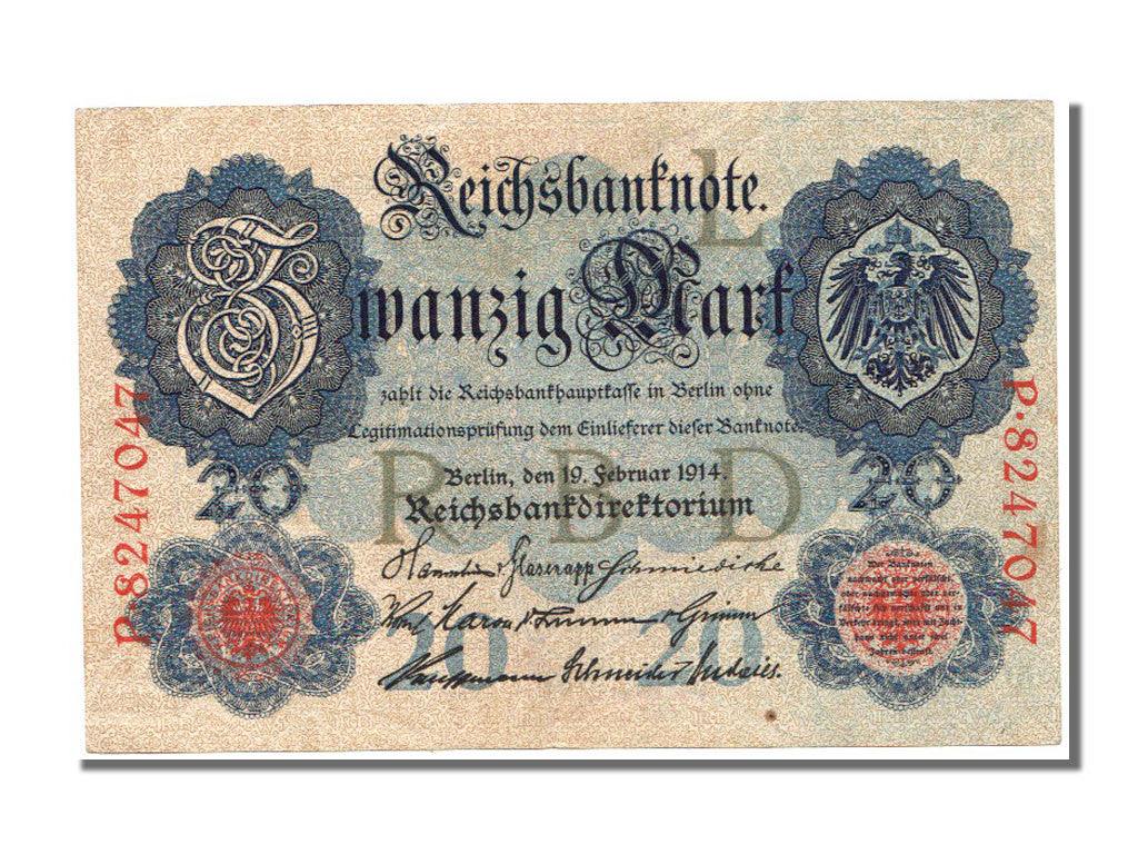 Germany, 20 Mark, 1914, KM #46b, 1914-02-19, UNC(60-62), P8247047