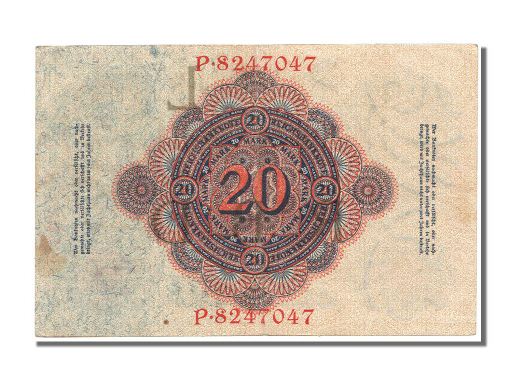 Germany, 20 Mark, 1914, KM #46b, 1914-02-19, UNC(60-62), P8247047