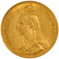 GREAT BRITAIN, 2 Pounds, 1887, London, KM #768, AU(55-58), Gold, 16.00