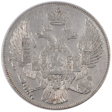 RUSSIA, 12 Roubles, 1831, Saint-Petersburg, KM #179, AU(50-53), Platinum, 41.58