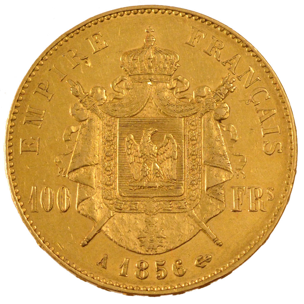 FRANCE, Napoléon III, 100 Francs, 1856, Paris, KM #786.1, EF(40-45), Gold, G...