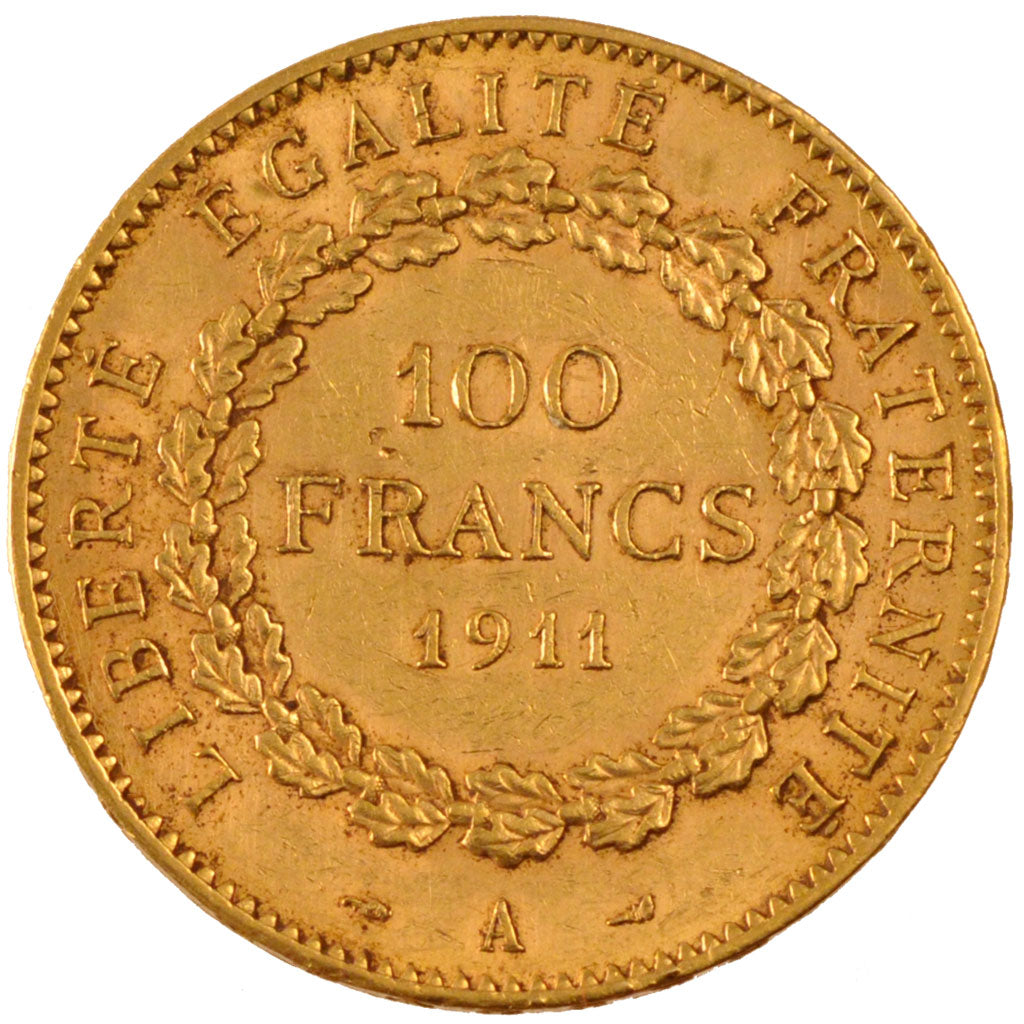 FRANCE, 100 Francs, 1911, Paris, AU(50-53), Gold, Gadoury #1137a, 32.34