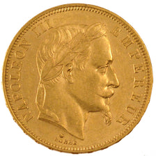 FRANCE, Napoléon III, 50 Francs, 1865, Paris, KM #804.1, AU(55-58), Gold, Gadour
