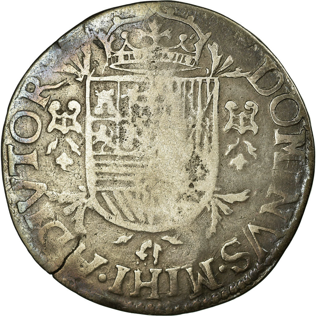 Moneta, Francia, Philipp II of Spain, 1/2 Ecu, 1587, Arras, MB+, Argento