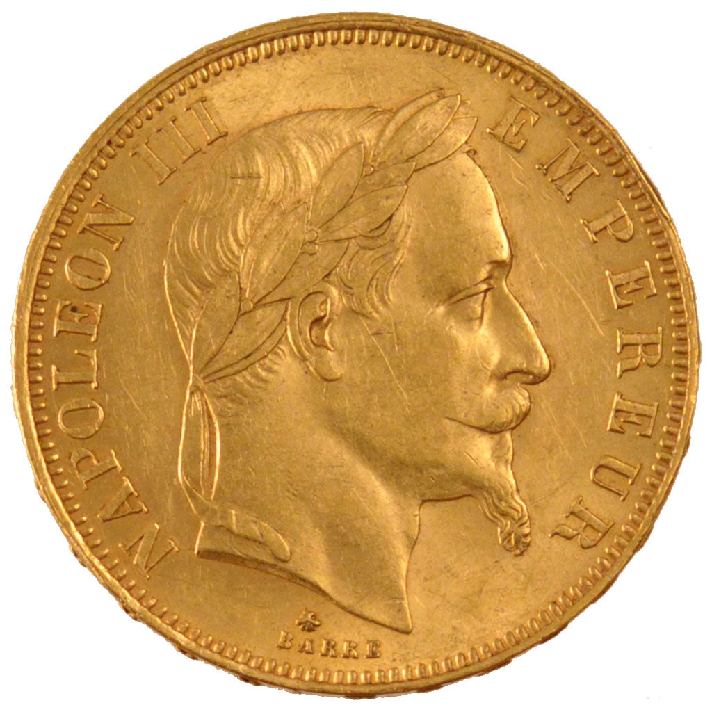 FRANCE, Napoléon III, 50 Francs, 1865, Paris, KM #804.1, AU(55-58), Gold, Gadour