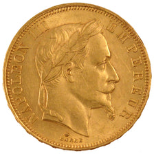 FRANCE, Napoléon III, 50 Francs, 1865, Paris, KM #804.1, AU(55-58), Gold, Gadour