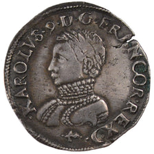 FRANCE, Teston, 1565, Bayonne, AU(50-53), Silver, Duplessy #1069, 9.45