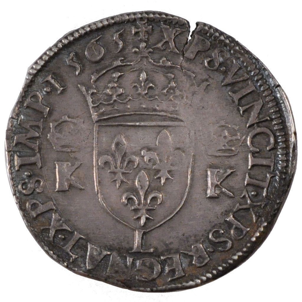 FRANCE, Teston, 1565, Bayonne, AU(50-53), Silver, Duplessy #1069, 9.45