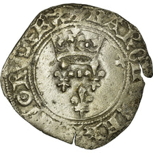 France, Charles VI, Florette, 1417-1422, Châlons-sur-Marne, Argent, TB+