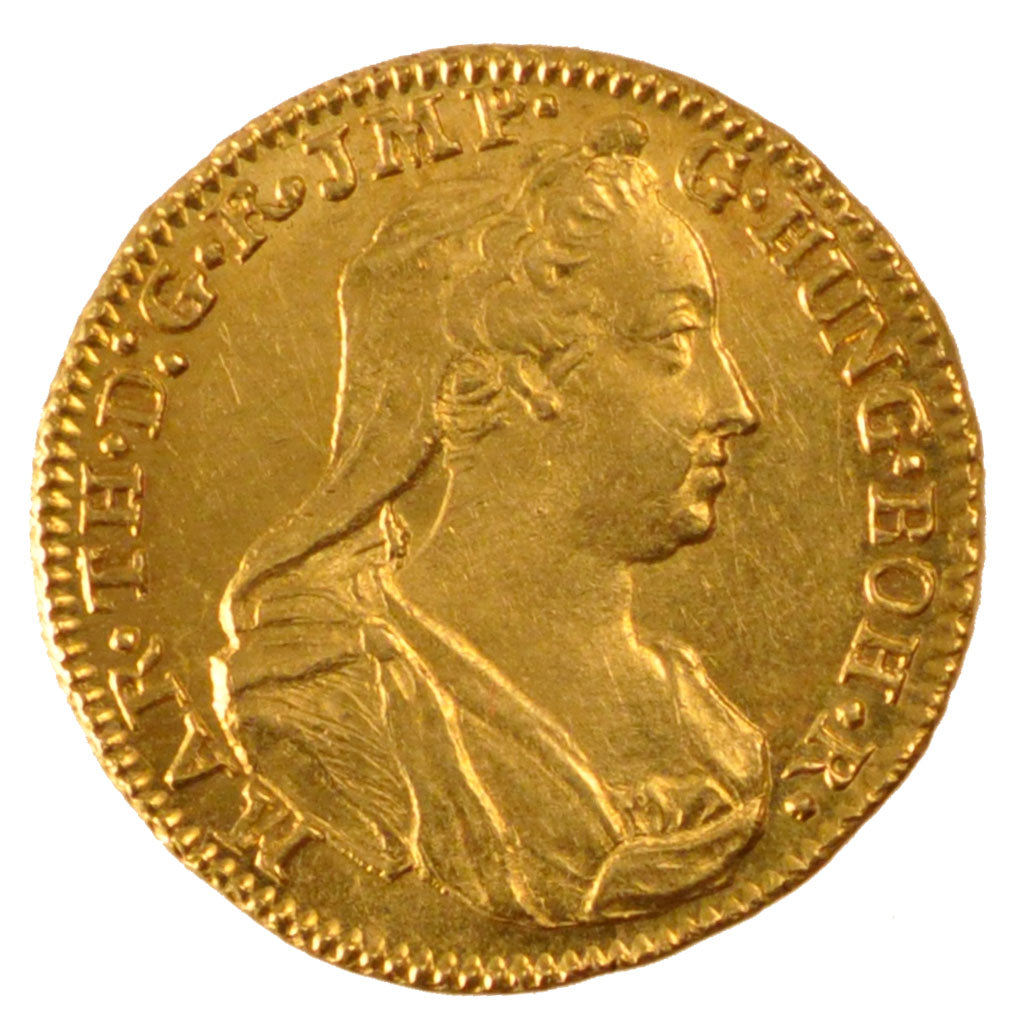 Belgium, 1/2 Souverain, 1774, Brussels, KM #26, AU(55-58), Gold, 5.52