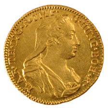Belgium, 1/2 Souverain, 1774, Brussels, KM #26, AU(55-58), Gold, 5.52