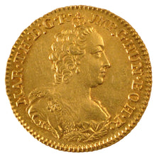 Belgium, 1/2 Souverain, 1753, Anvers, KM #17, AU(55-58), Gold, 5.52