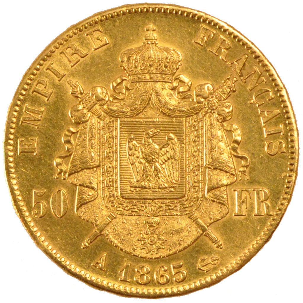 Second Empire, 50 Francs or Napoléon III tête laurée