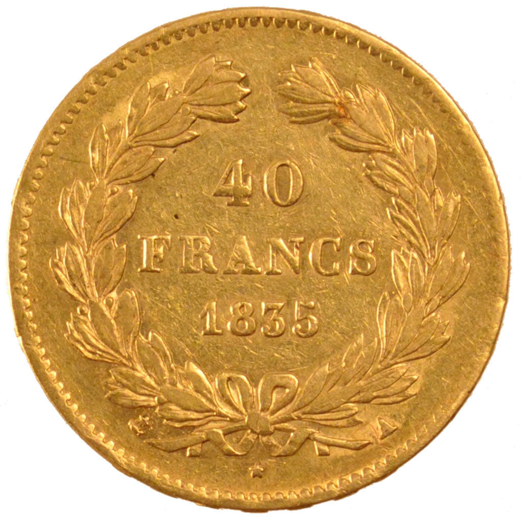 FRANCE, Louis-Philippe, 40 Francs, 1835, Paris, KM #747.1, AU(50-53), Gold,...