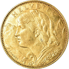 Coin, Switzerland, 10 Francs, 1915, Bern, AU(55-58), Gold, KM:36