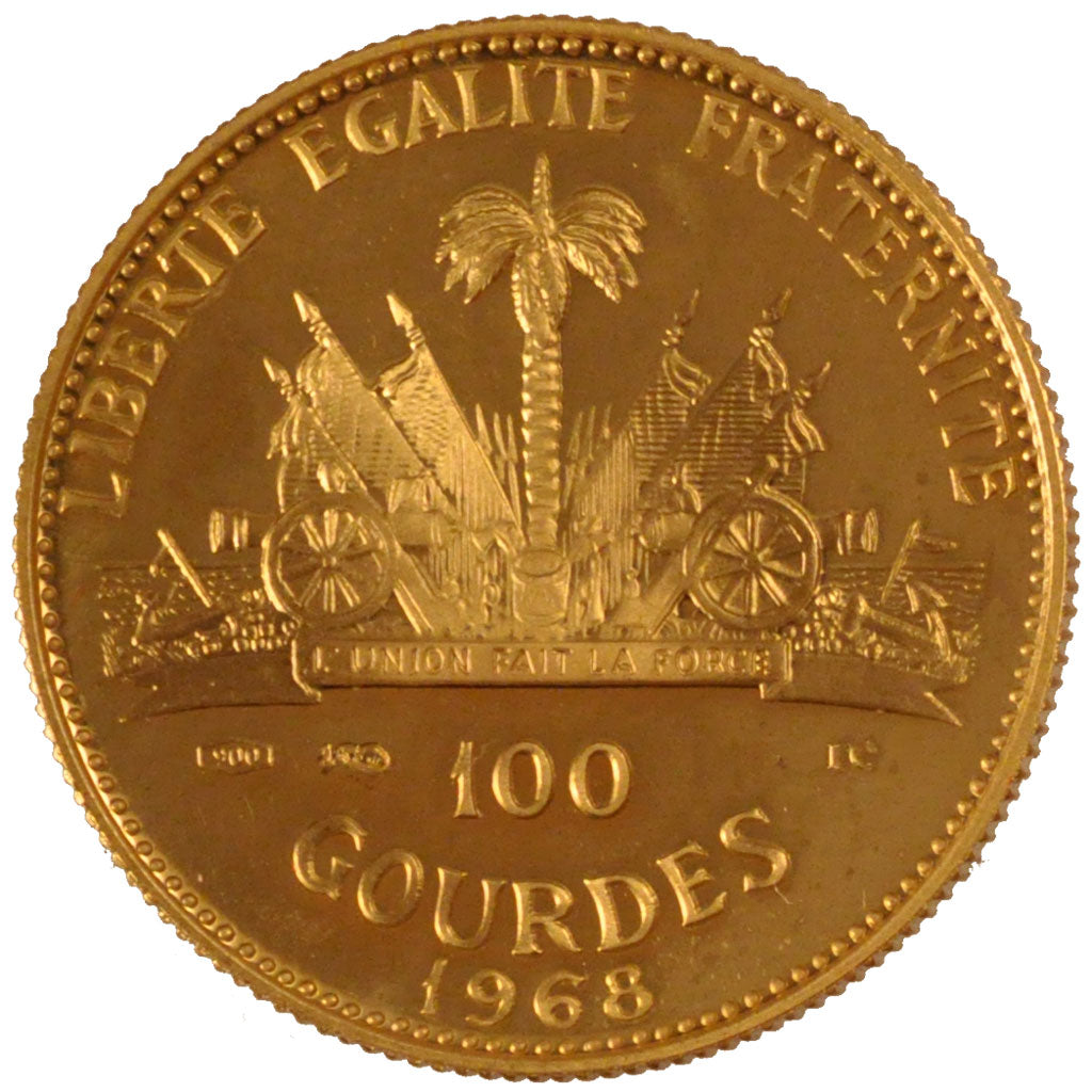 HAITI, 100 Gourdes, 1968, KM #69, MS(65-70), Gold, 19.73