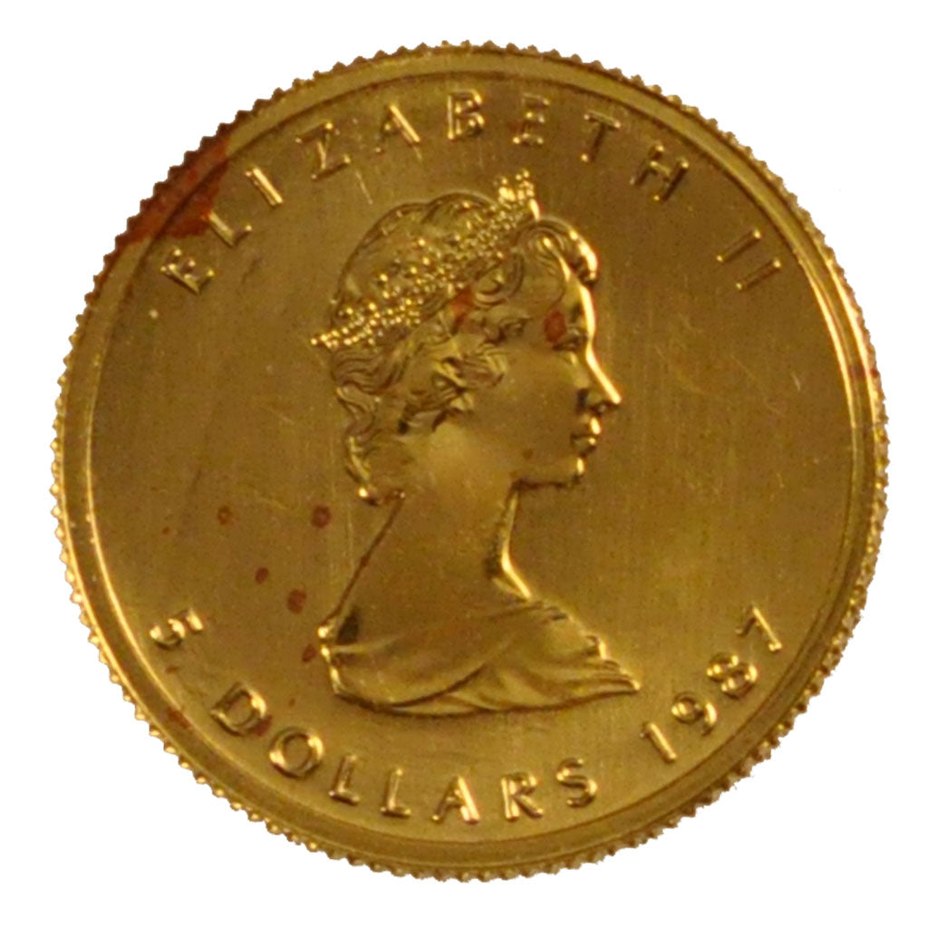 CANADA, 5 Dollars, 1987, Royal Canadian Mint, KM #135, MS(65-70), Gold, 3.14