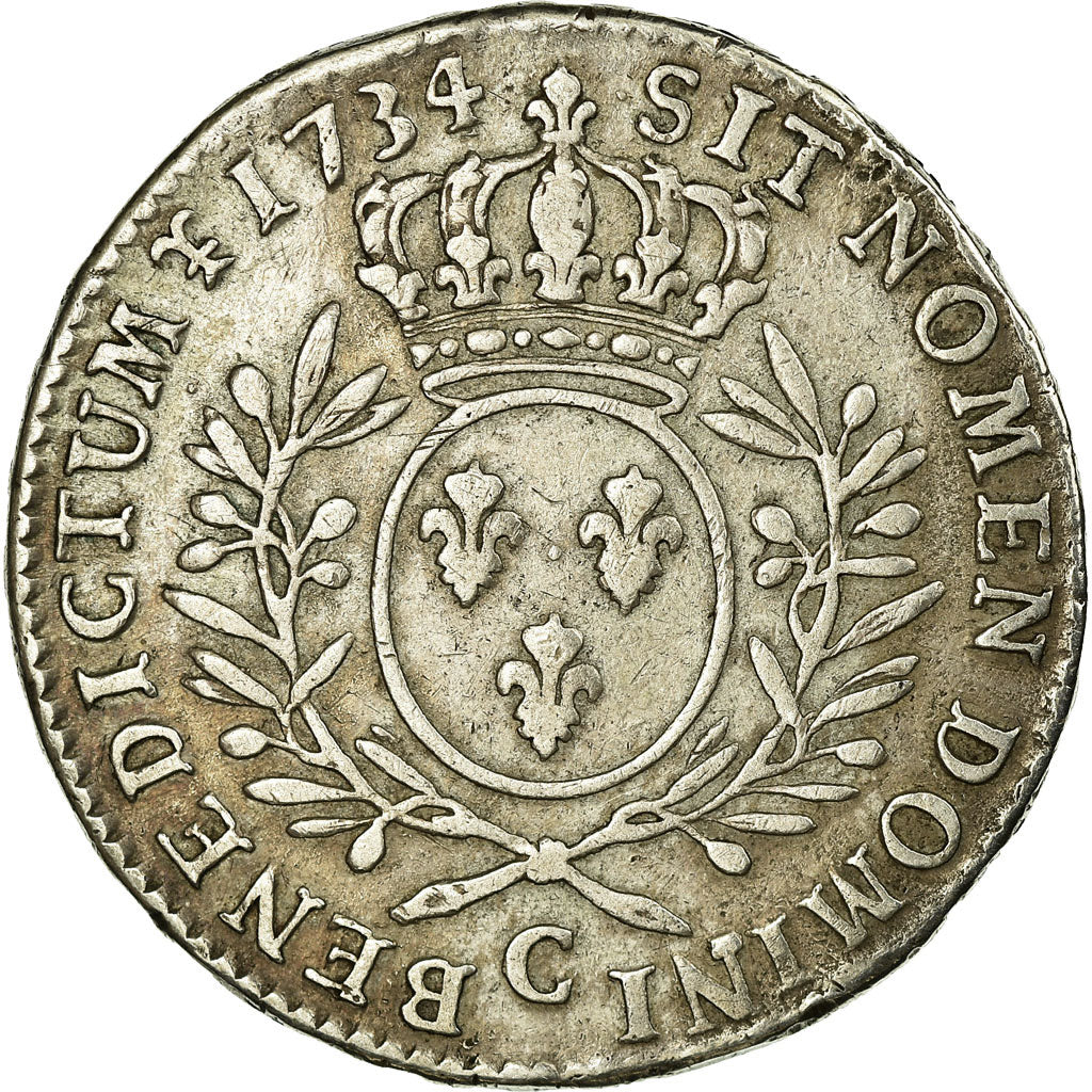 Coin, France, Louis XV, 1/2 Écu aux branches d'olivier, 1/2 ECU, 44 Sols, 1734