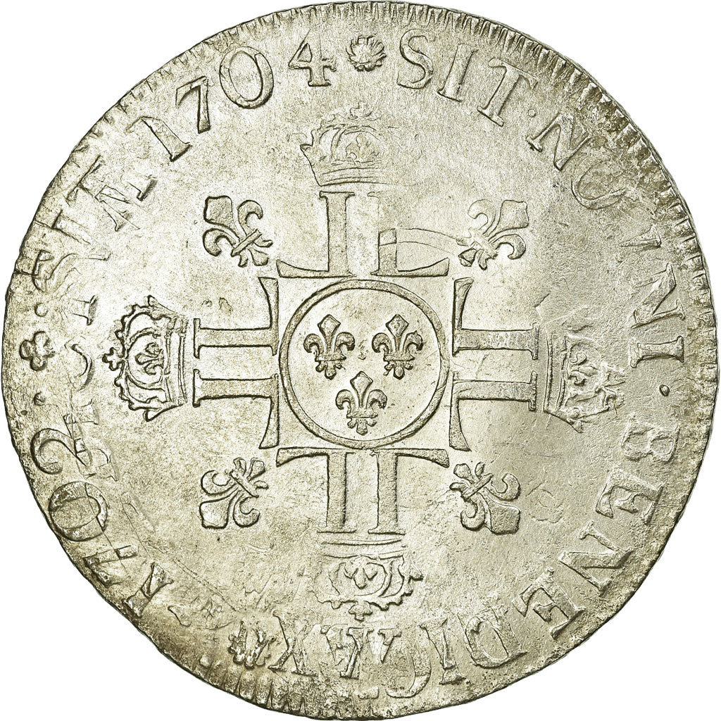 Munten, Frankrijk, Louis XIV, Écu aux 8 L 2e type, Ecu, 1704, Lille, FR+
