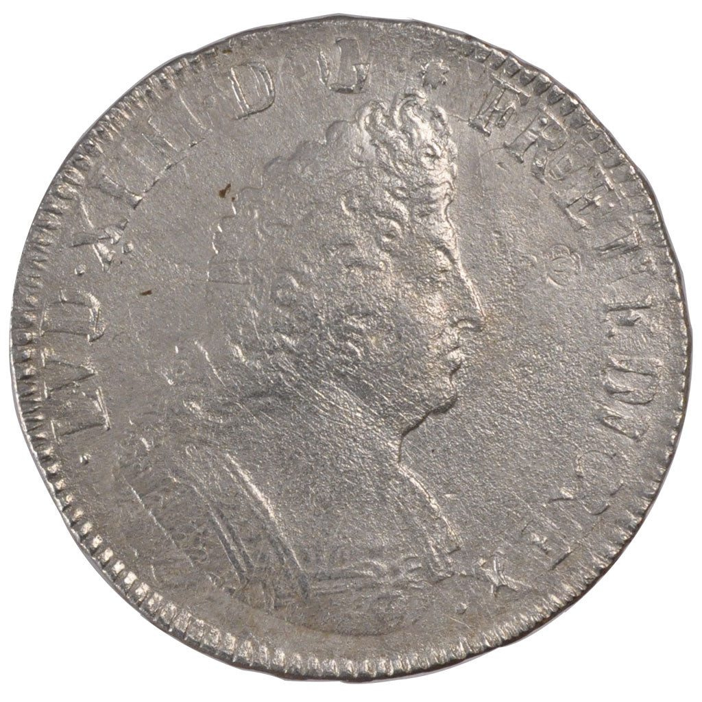 FRANCE, Écu aux 8 L 2e type, ECU, 1704, Lille, KM #360.20, VF(20-25), Silver, ..
