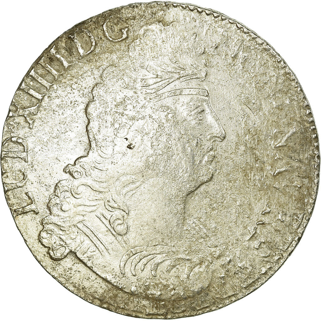 Moneda, Francia, Louis XIV, Écu aux 8 L 2e type, Ecu, 1704, Rouen, BC+, Plata