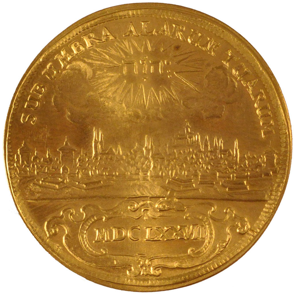 Germany, 5 Ducat, 1677, KM #191, MS(63), Gold, 22.91