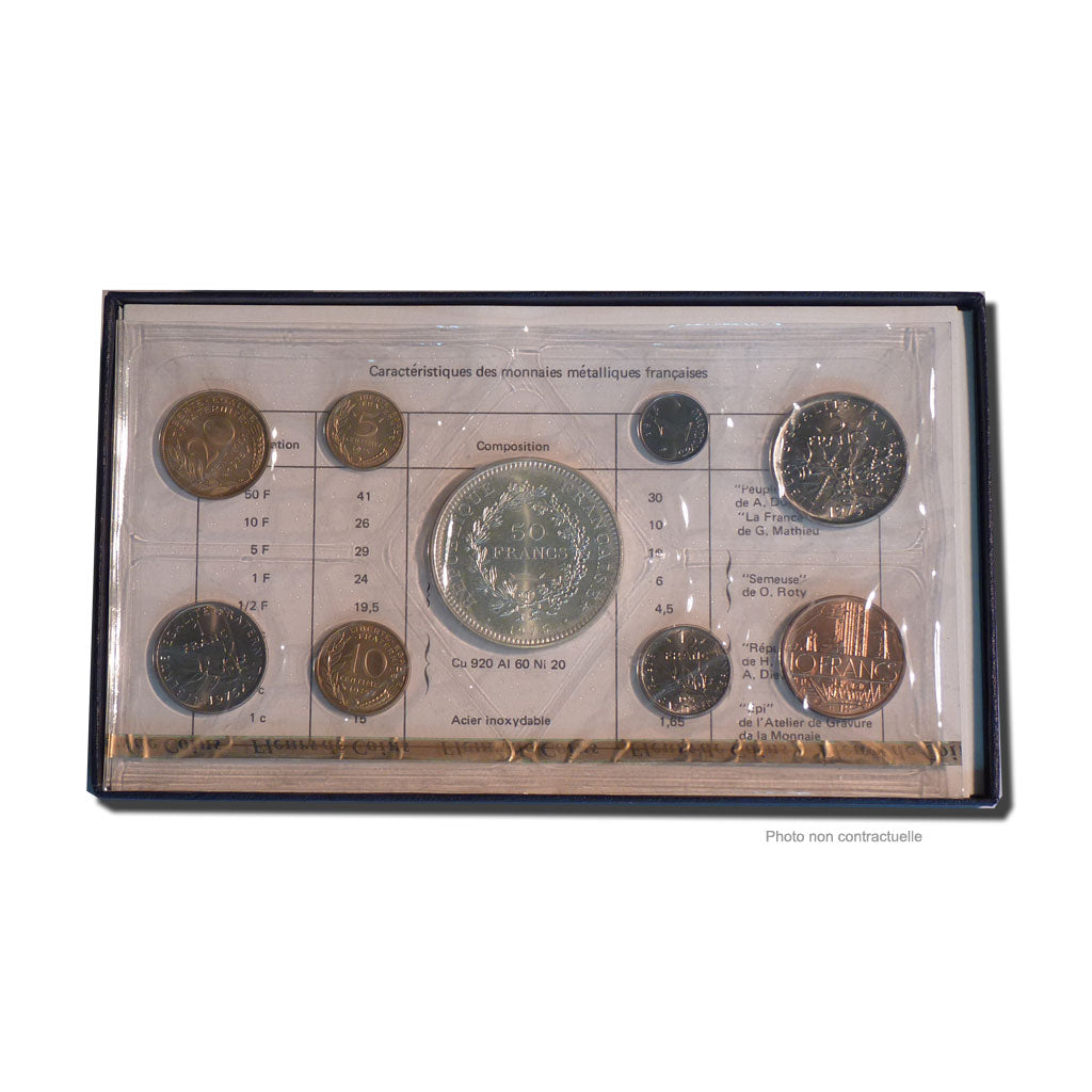 Coin, France, Set, 1975, Paris, MS(65-70), Gadoury:page 287