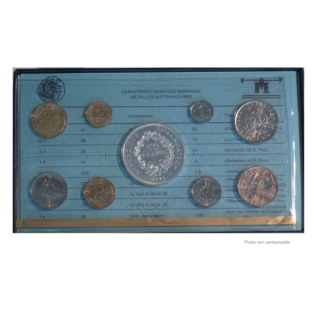 Coin, France, Set, 1978, Paris, MS(65-70), Gadoury:page 287