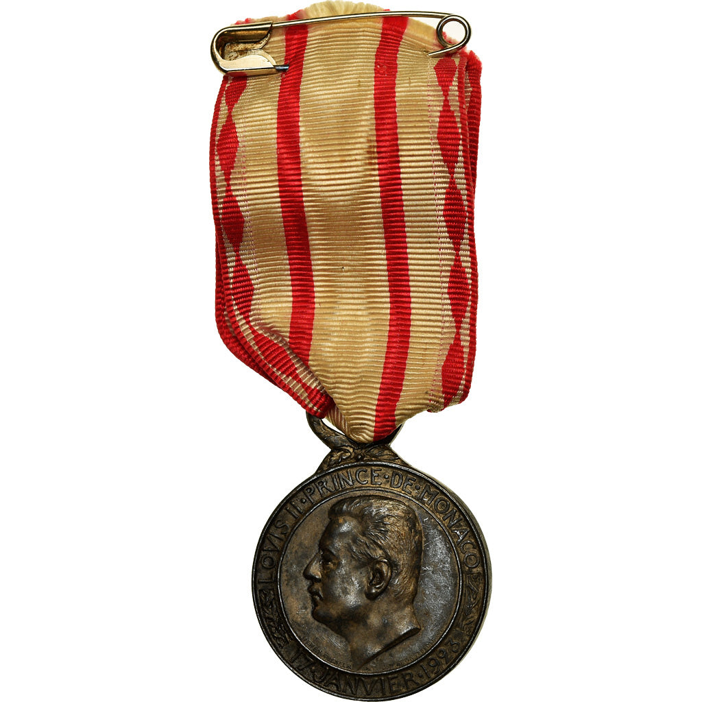 Mónaco, Louis II, Honneur et Travail, Medal, 1923, Qualidade Excelente