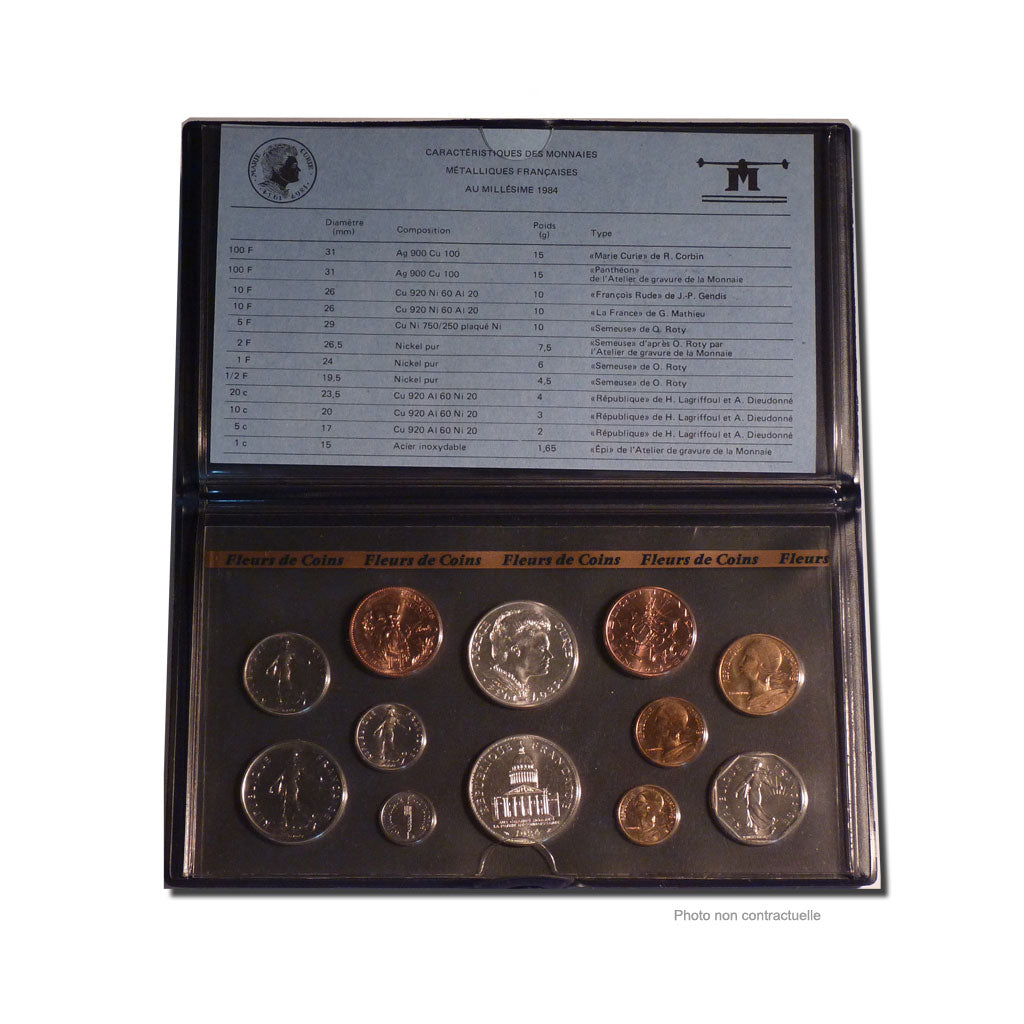 Coin, France, Set, 1984, Paris, MS(65-70), Gadoury:page 287