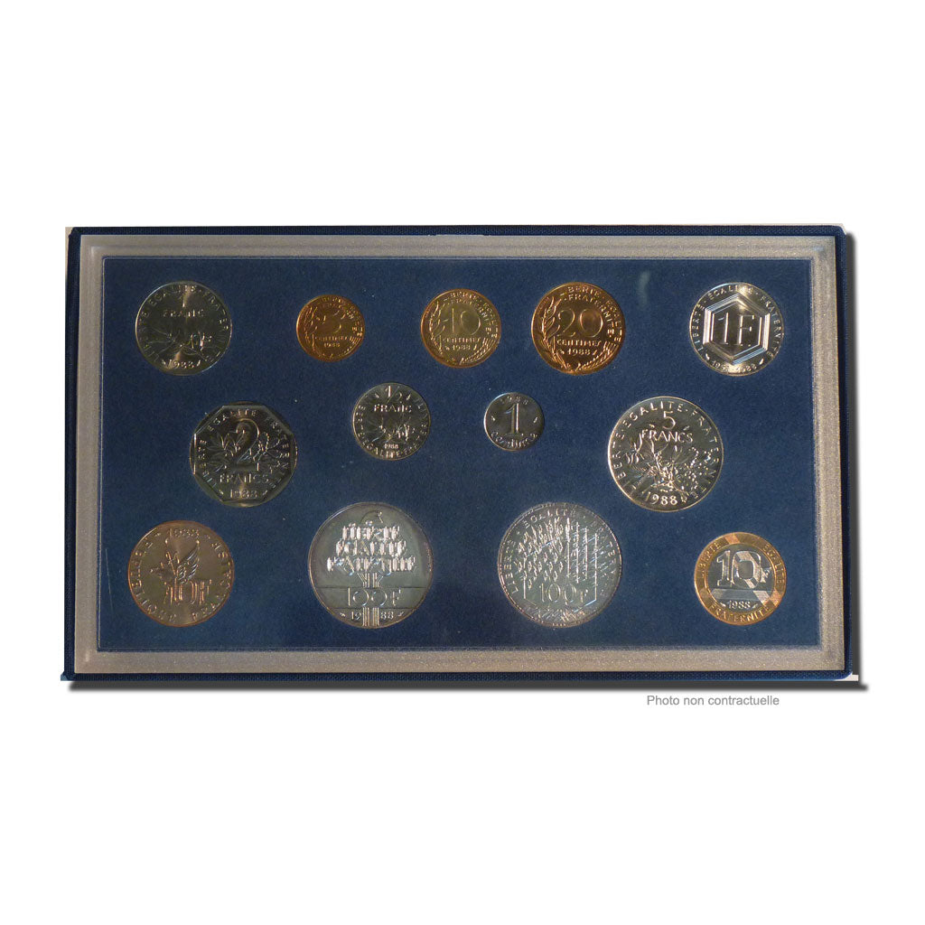 Coin, France, Set, 1988, MS(65-70), Gadoury:page 287