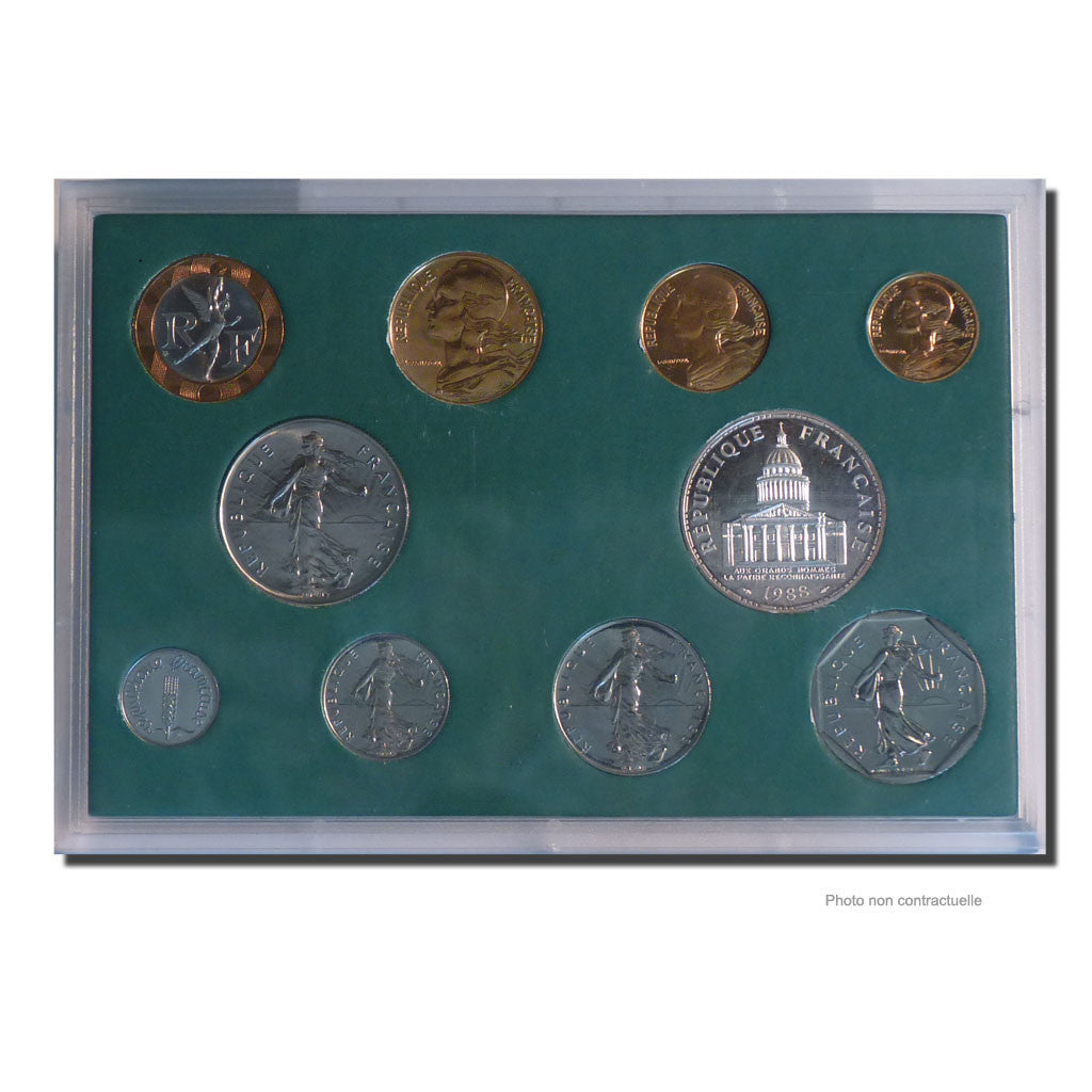 Coin, France, Set, 1988, Paris, MS(65-70), Gadoury:page 288