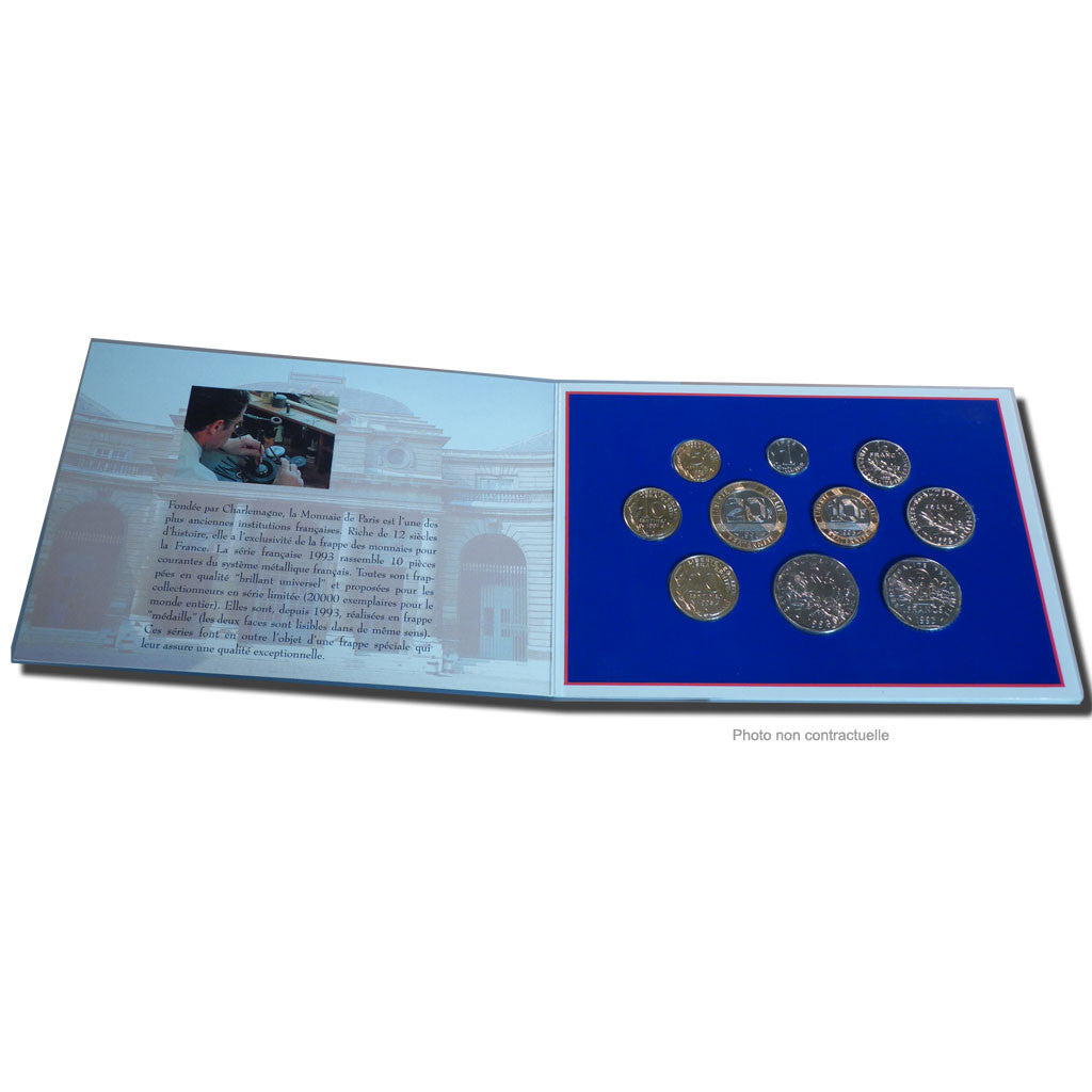 Coin, France, Set, 1993, Paris, MS(65-70), Gadoury:page 288