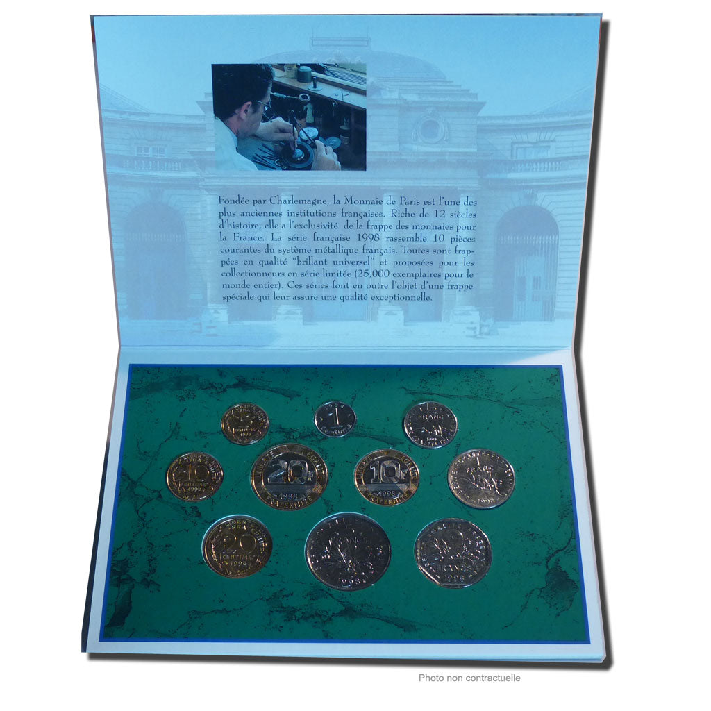 Coin, France, Set, 1998, MS(65-70), Gadoury:page 288