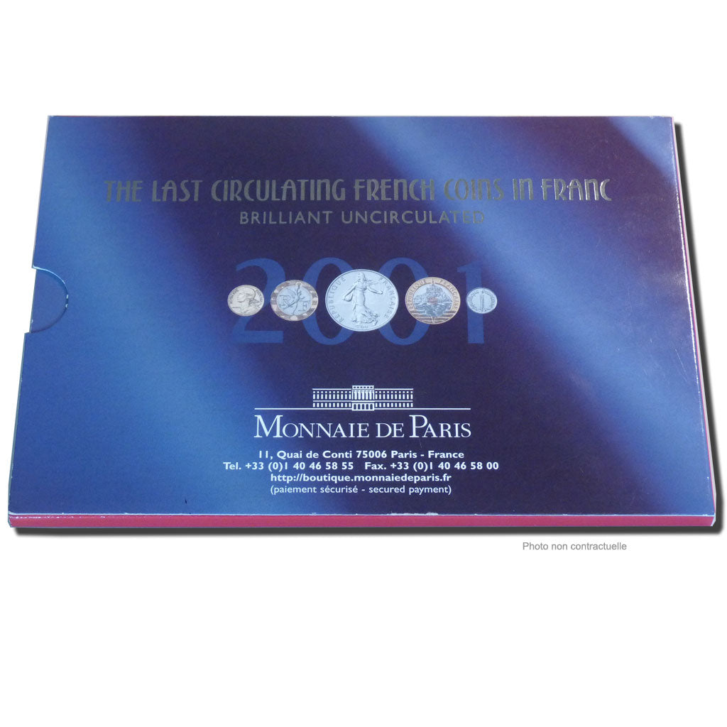 Coin, France, Set, 2001, Paris, MS(65-70), Gadoury:page 288