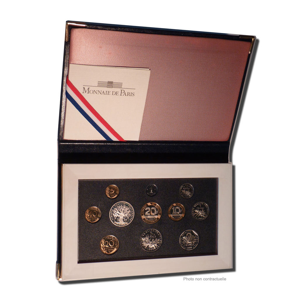 Monnaie, France, Proof Set Franc, 1999, Paris, FDC, Gadoury:page 288