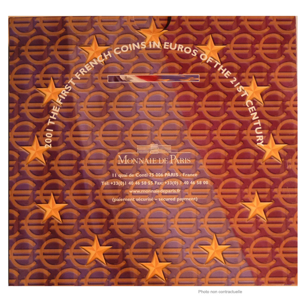 FRANCE, Proof Set Euro, 2001, MS(65-70), Gadoury #page 338, 100.00