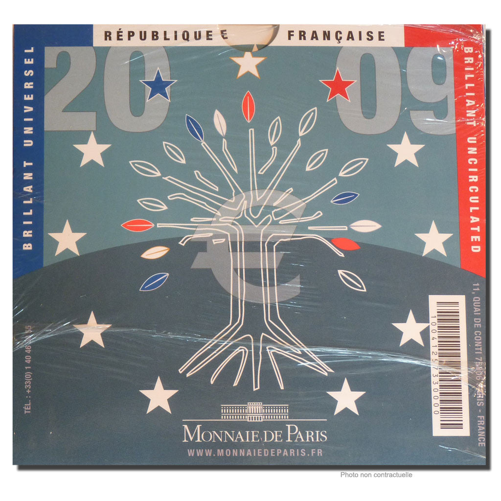 FRANCE, Proof Set Euro, 2009, MS(63), Gadoury #page 338, 100.00