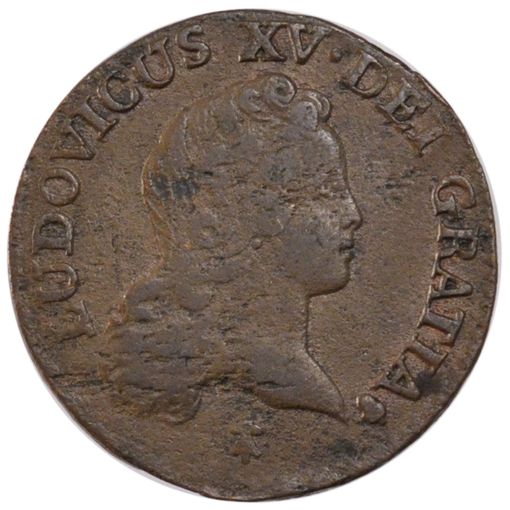 FRANCE, Demi sol au buste enfantin, 1/2 Sol, 1720, Reims, KM #451.8, VF(30-35),.