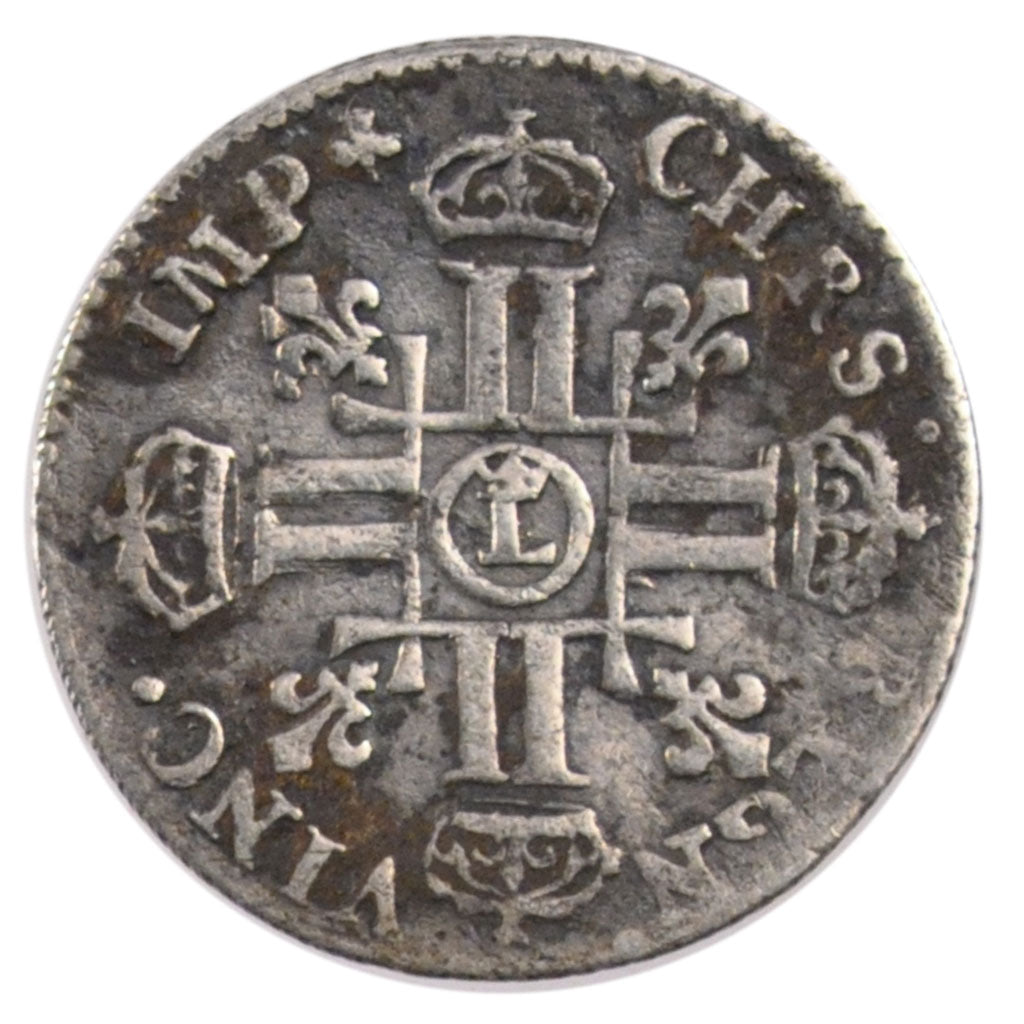 FRANCE, 1/12 Écu aux 8 L, portrait spécifique à Lille, 1/12 ECU, 10 Sols, 1691,