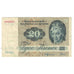 Nota, Dinamarca, 20 Kroner, 1972, KM:49a, EF(40-45)
